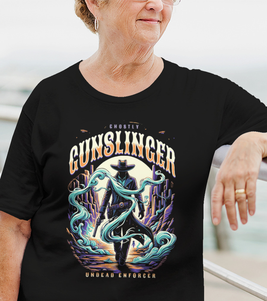 Ghostly Gunslinger Undead Enforcer T-Shirt