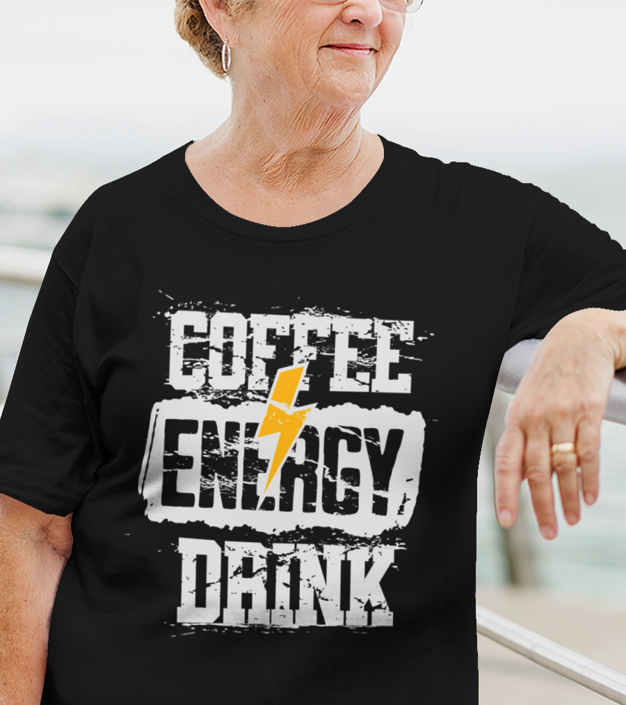 Coffee Energy Drink Grunge Lightning Bolt T-Shirt