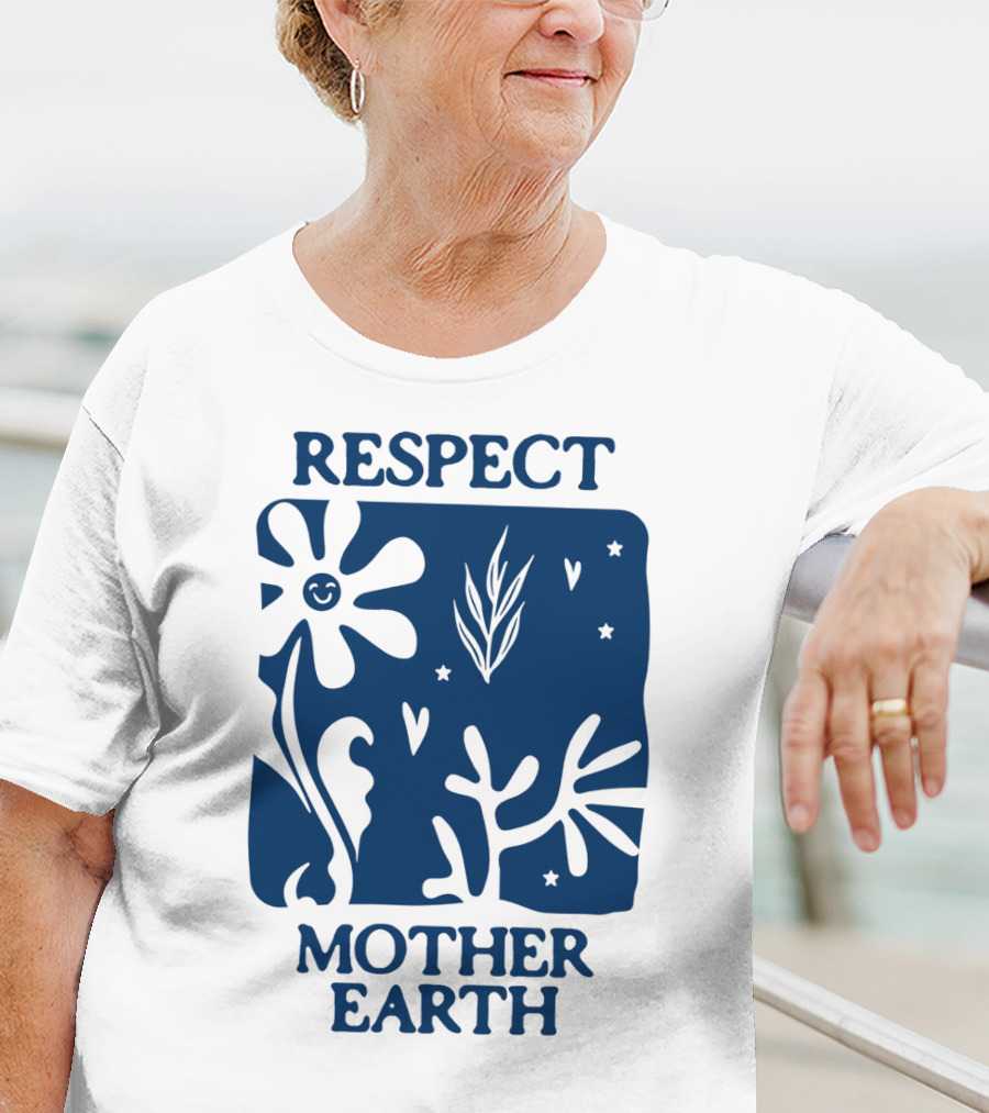 Respect Mother Earth Flower Stars Boho T-Shirt