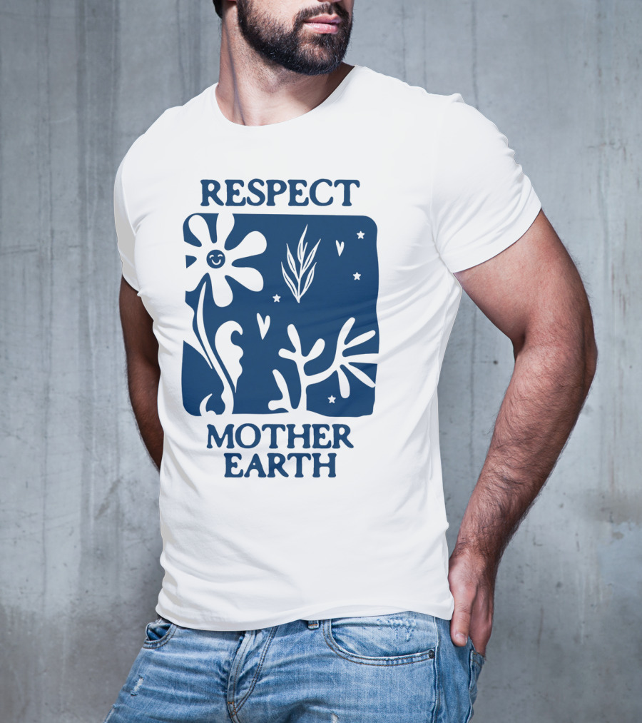 Respect Mother Earth Flower Stars Boho T-Shirt