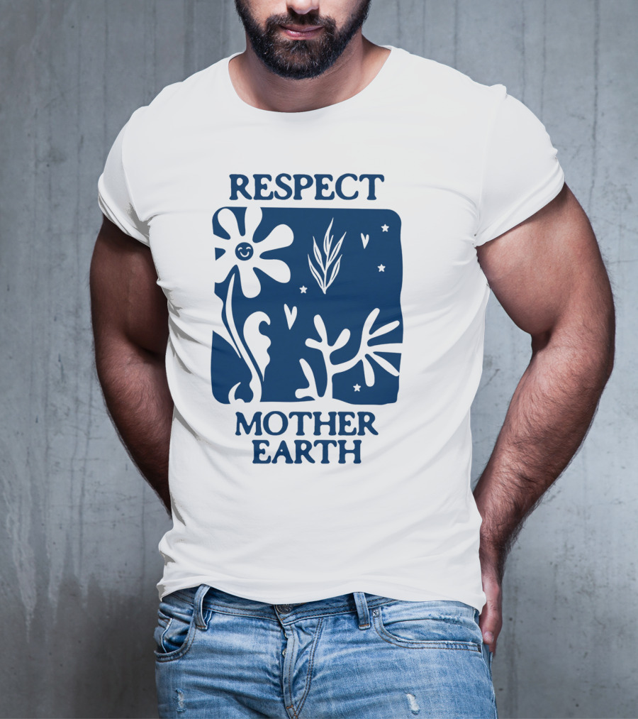 Respect Mother Earth Flower Stars Boho T-Shirt
