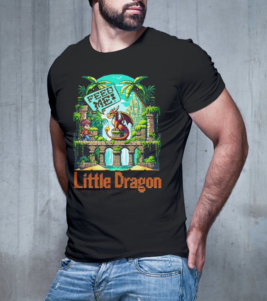 Little Dragon Feed Me Level Up Challenge Completed T-Shirt