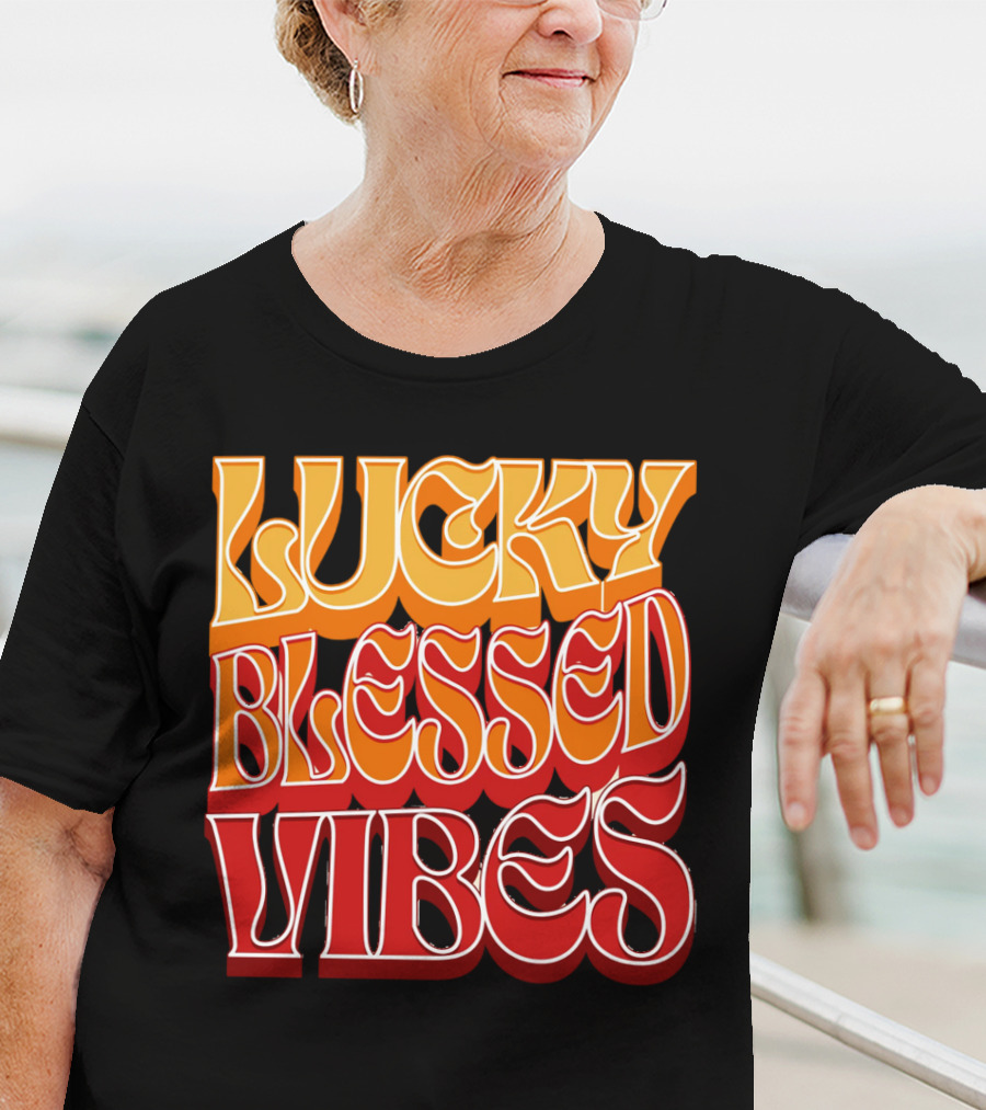 Lucky Blessed Vibes Retro T-Shirt