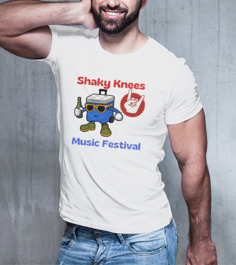 Shaky Knees Music Festival Cooler Character With Sunglasses And Rock Hand T-Shirt