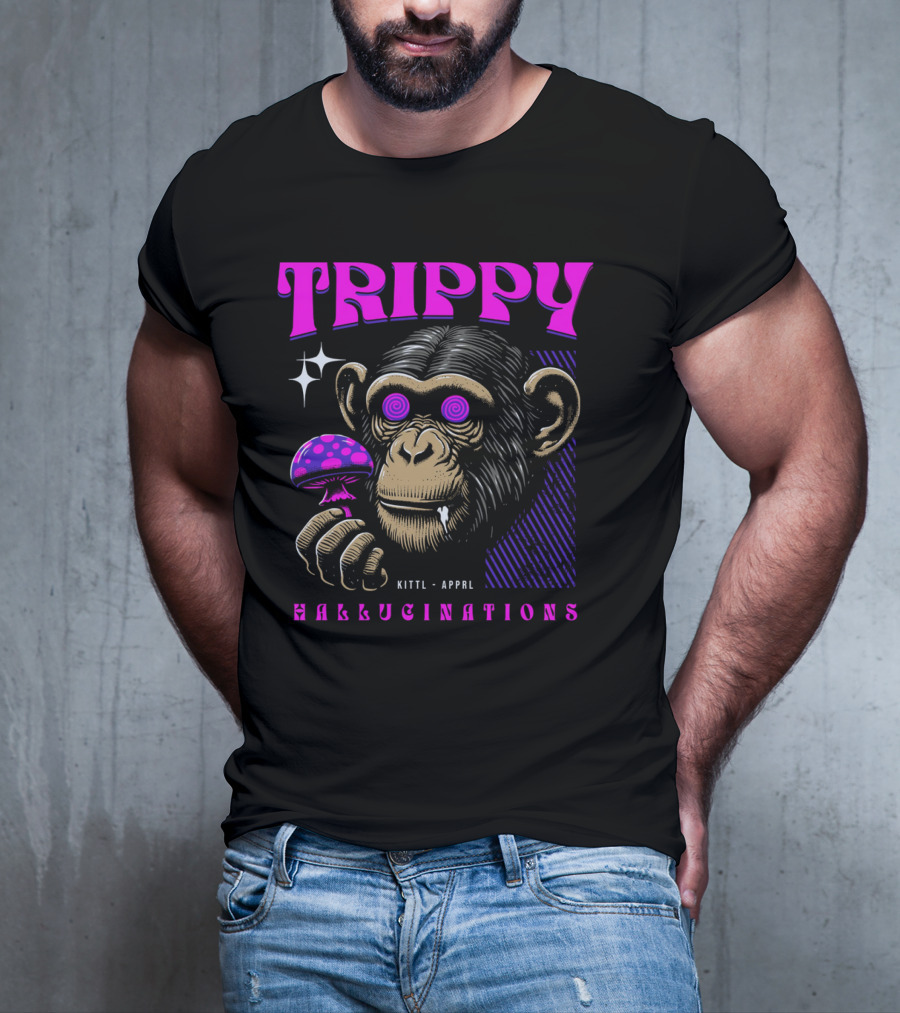 Trippy Hallucinations Chimpanzee Kittl Apprl T-Shirt