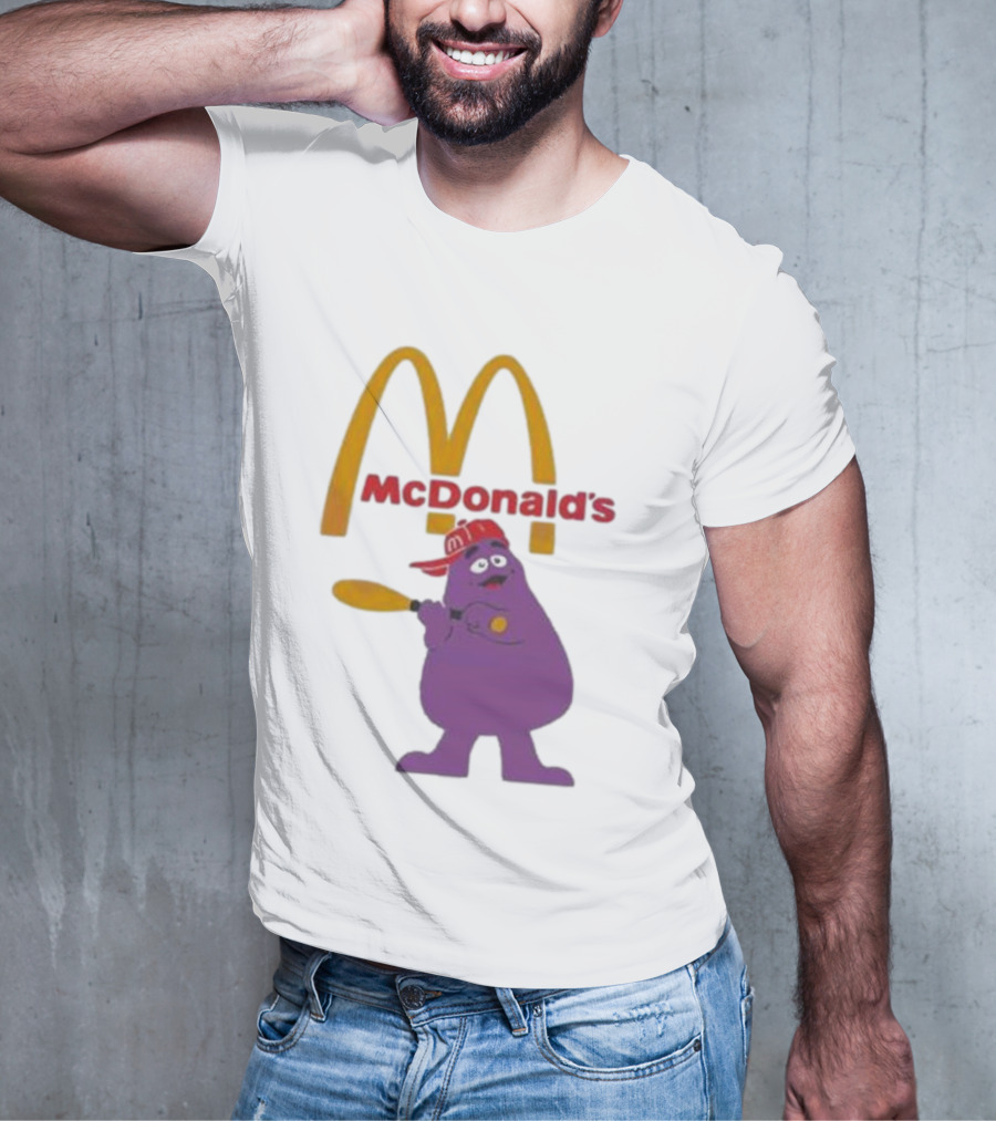 Grimace McDonald's Baseball Cap And Bat T-Shirt