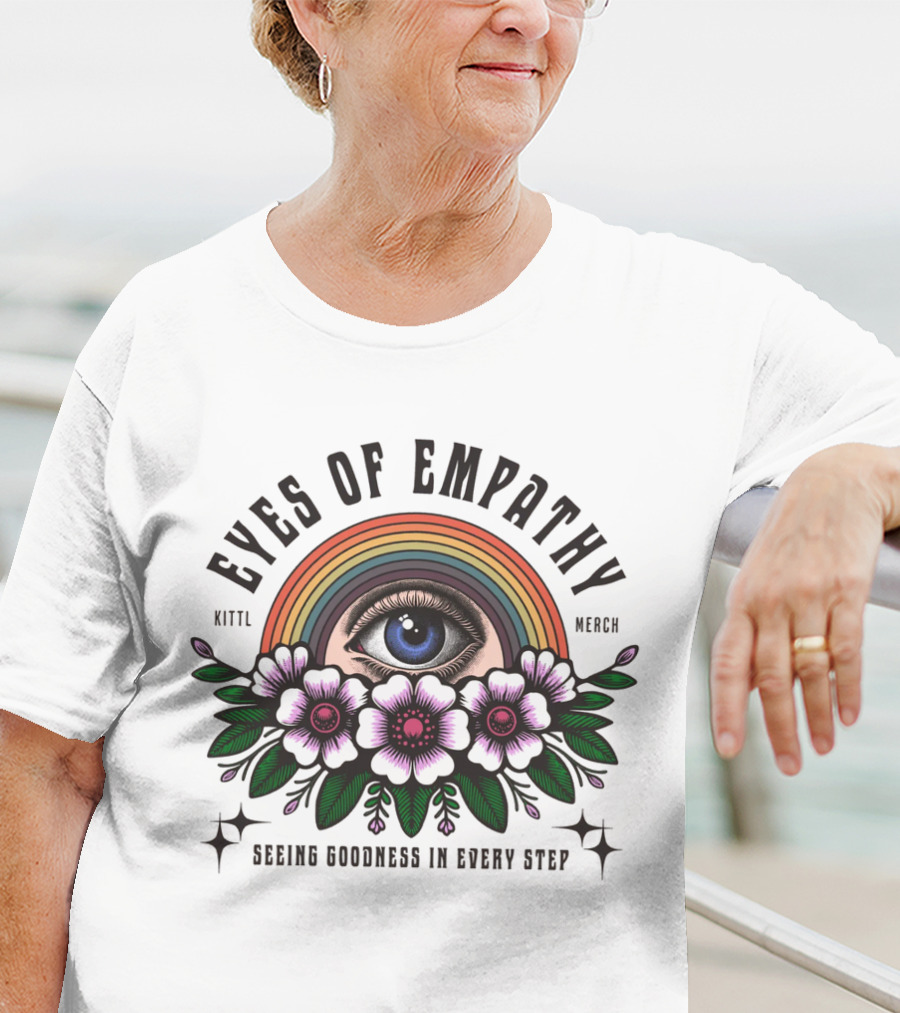 Eyes Of Empathy One Eye Rainbow Flower Decoration T-Shirt