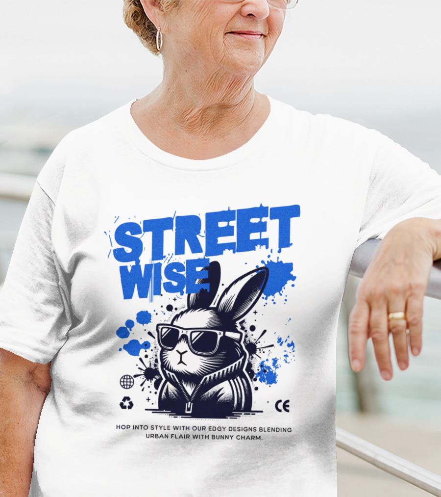 STREET WISE Urban Flair Bunny Charm Hip Hop T-Shirt