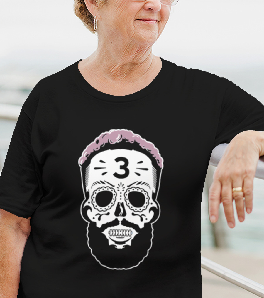 Sugar Skull Pink Edition Number 3 Bearded T-Shirt