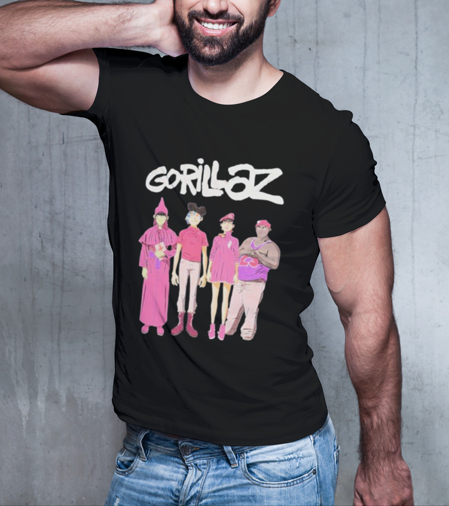 Gorillaz Cracker Island Characters Pink Outfits T-Shirt