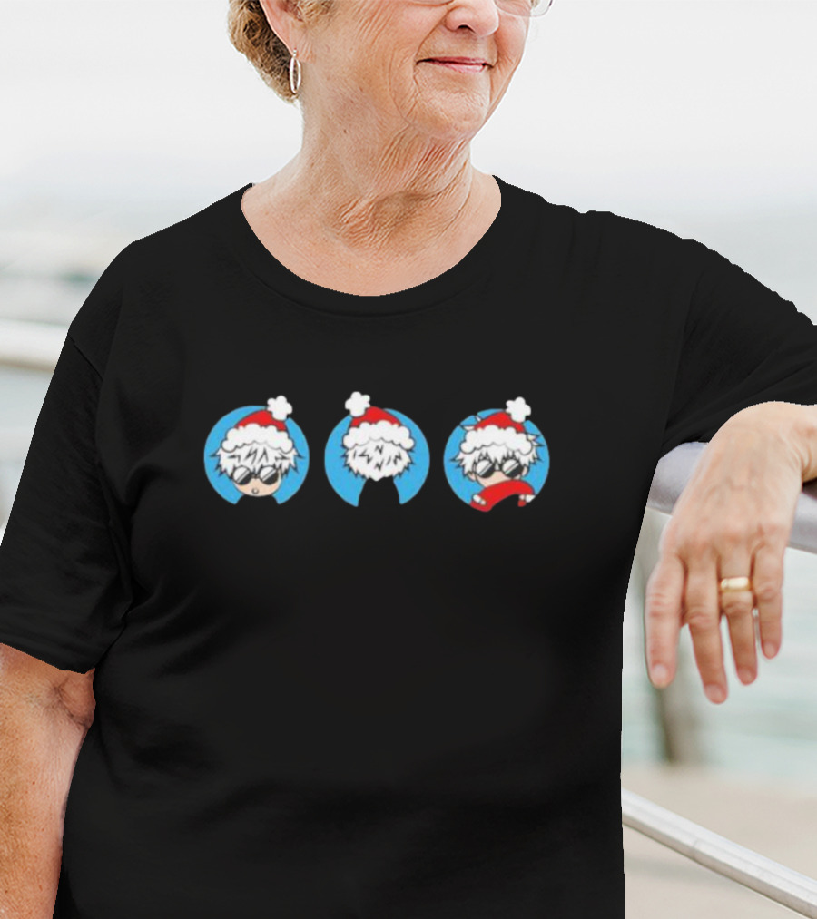 Christmas Gojo Satoru Jujutsu Kaisen Santa Hat Anime T-Shirt