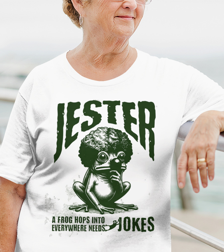 Jester Frog Hops Into Everywhere Needs Jokes T-Shirt