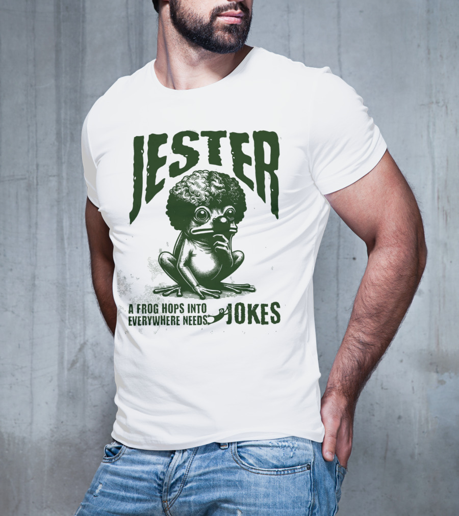 Jester Frog Hops Into Everywhere Needs Jokes T-Shirt