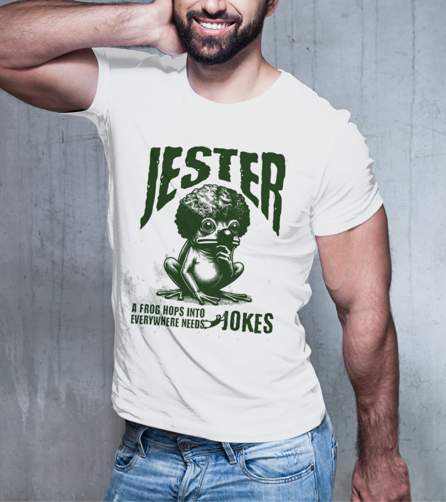 Jester Frog Hops Into Everywhere Needs Jokes T-Shirt