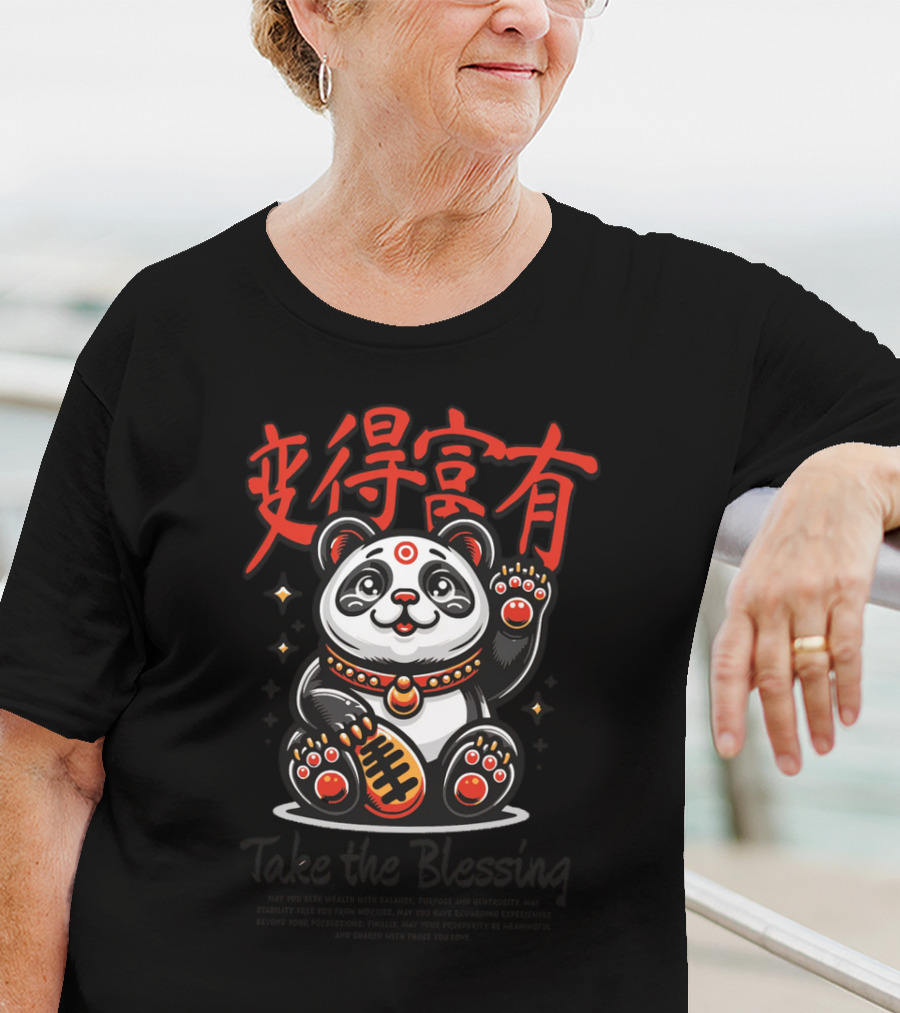 Maneki Panda Take The Blessing T-Shirt