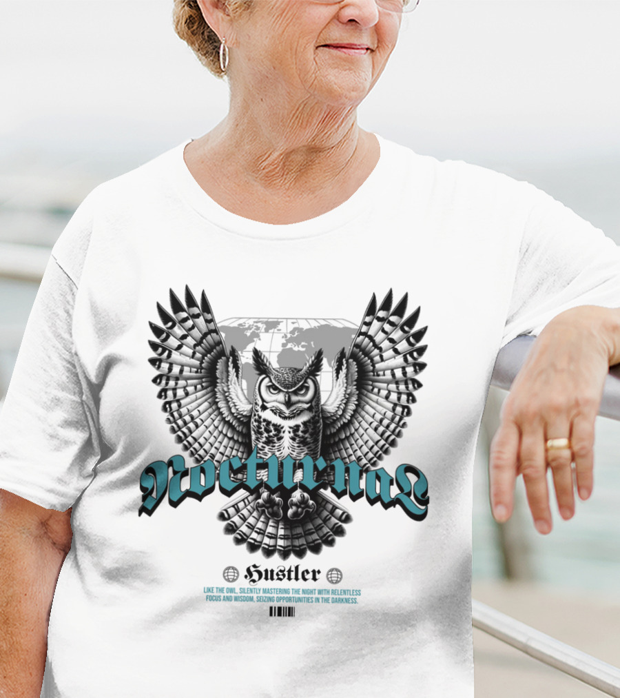 Nocturnal Owl Mastery With Relentless Hustler Focus T-Shirt