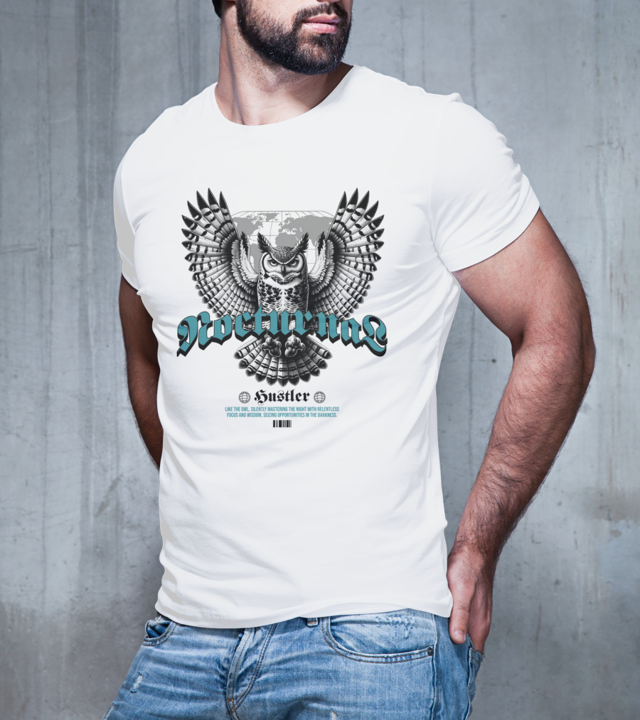 Nocturnal Owl Mastery With Relentless Hustler Focus T-Shirt