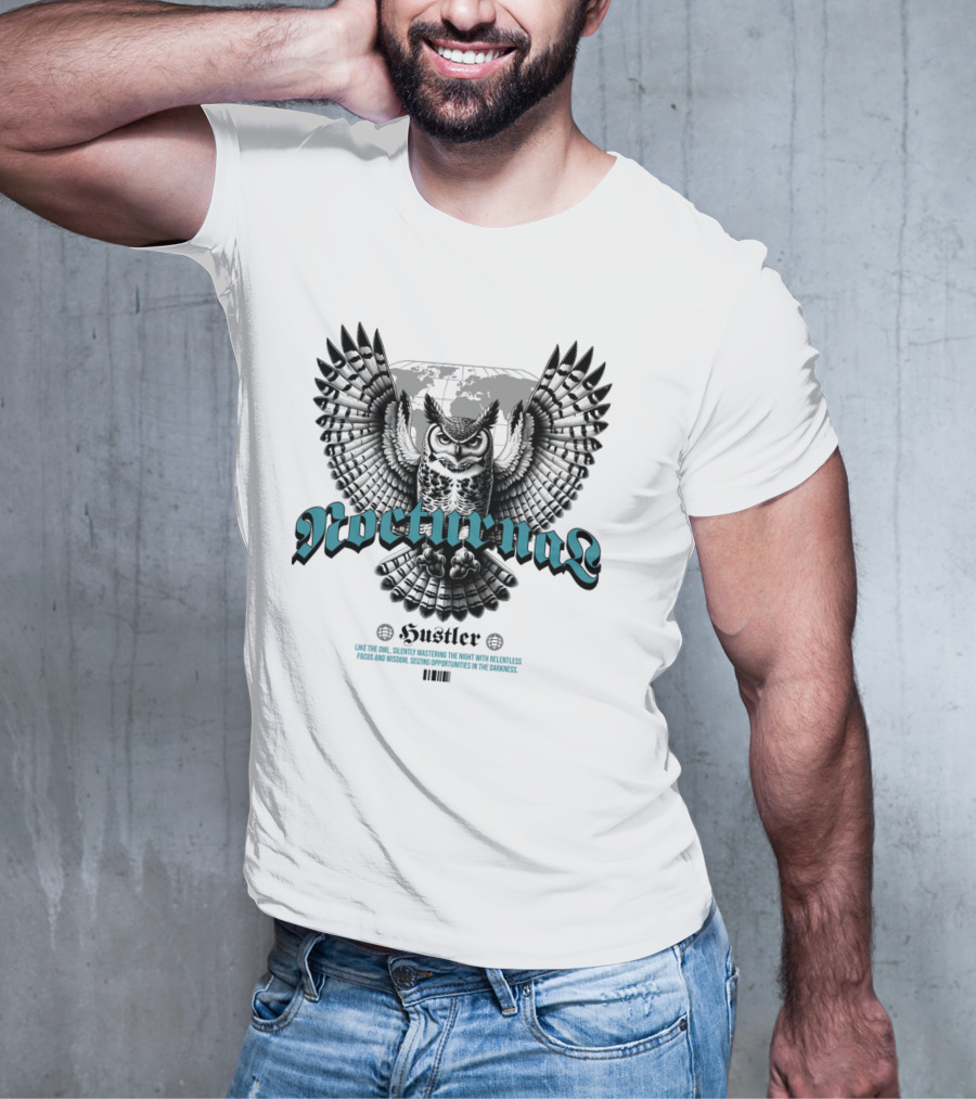 Nocturnal Owl Mastery With Relentless Hustler Focus T-Shirt