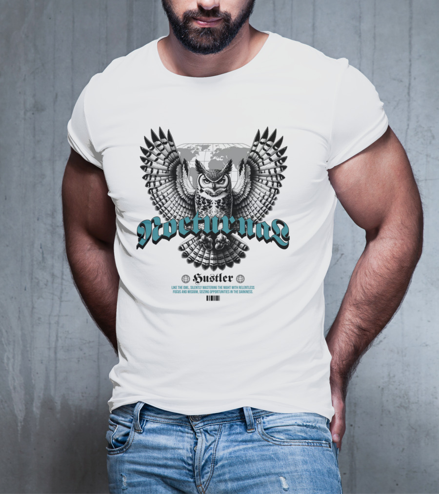 Nocturnal Owl Mastery With Relentless Hustler Focus T-Shirt