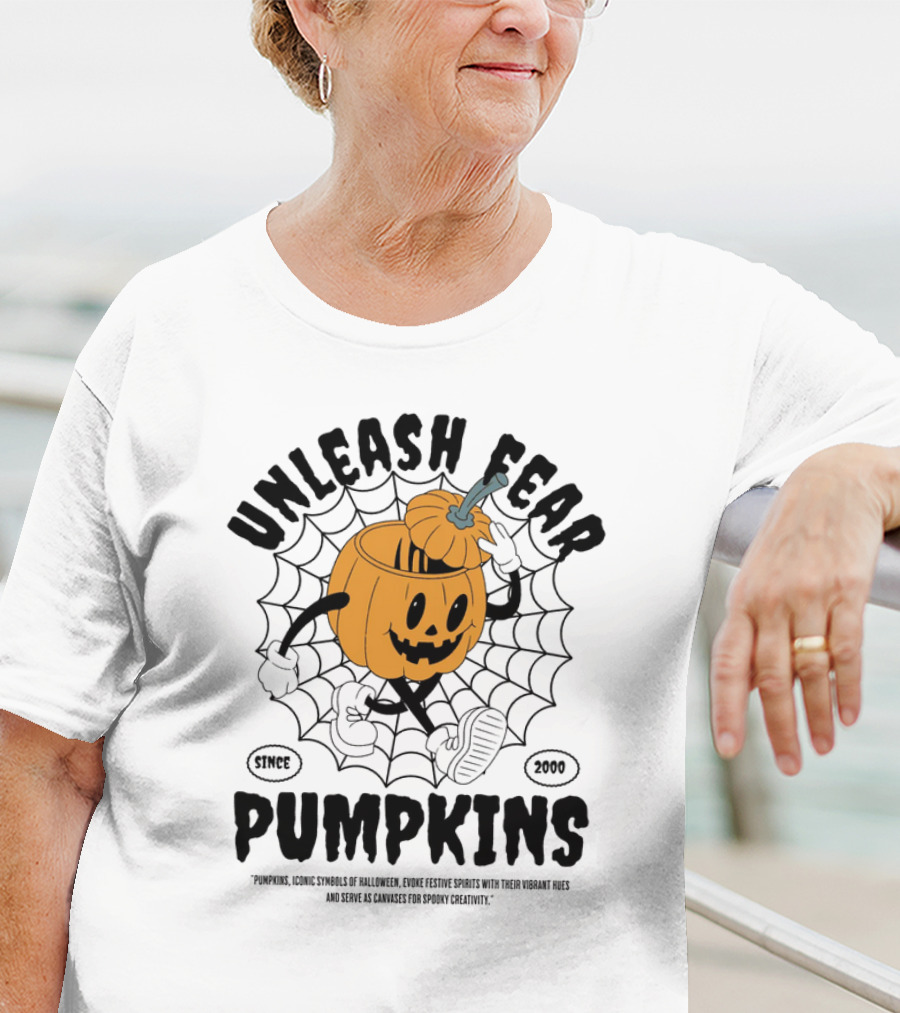 UNLEASH FEAR PUMPKINS SINCE 2000 ICONIC SYMBOLS OF HALLOWEEN AND CREATIVE SPIRITS T-Shirt