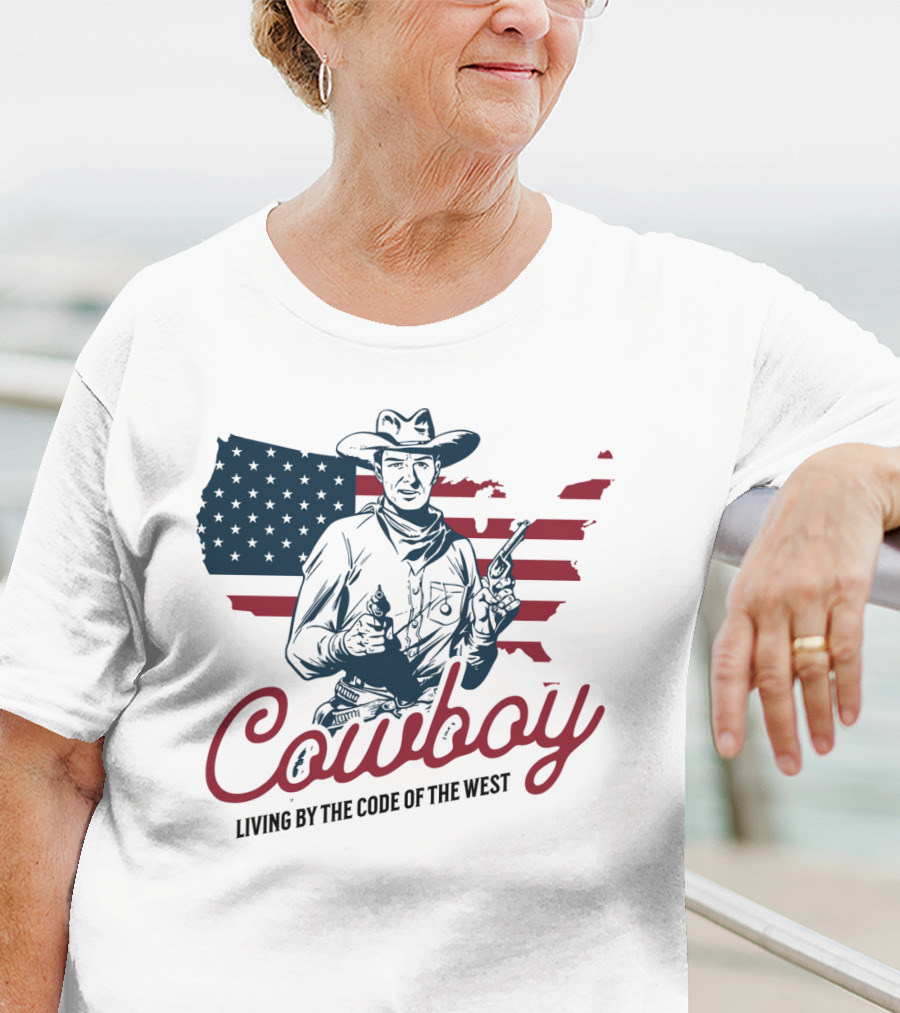 Cowboy Living By The Code Of The West American Cowboy Vintage T-Shirt