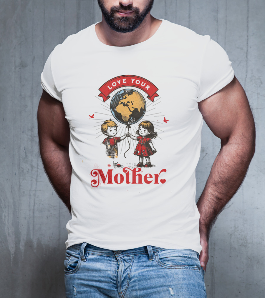 Love Your Mother Children With Planet Earth Earth Day Vintage T-Shirt