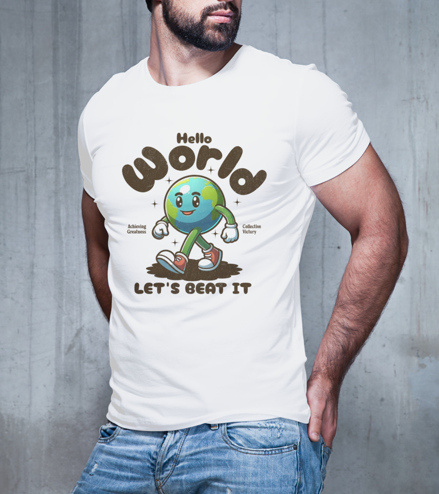 Hello World Earth Walking Let's Beat It T-Shirt