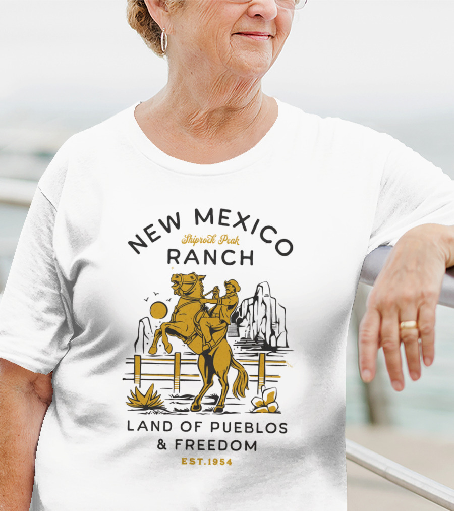 New Mexico Ranch Shiprock Peak Land Of Pueblos And Freedom Est. 1954 T-Shirt