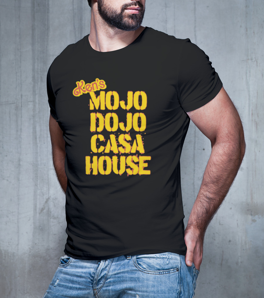Ken's Mojo Dojo Casa House Yellow Grunge Text T-Shirt