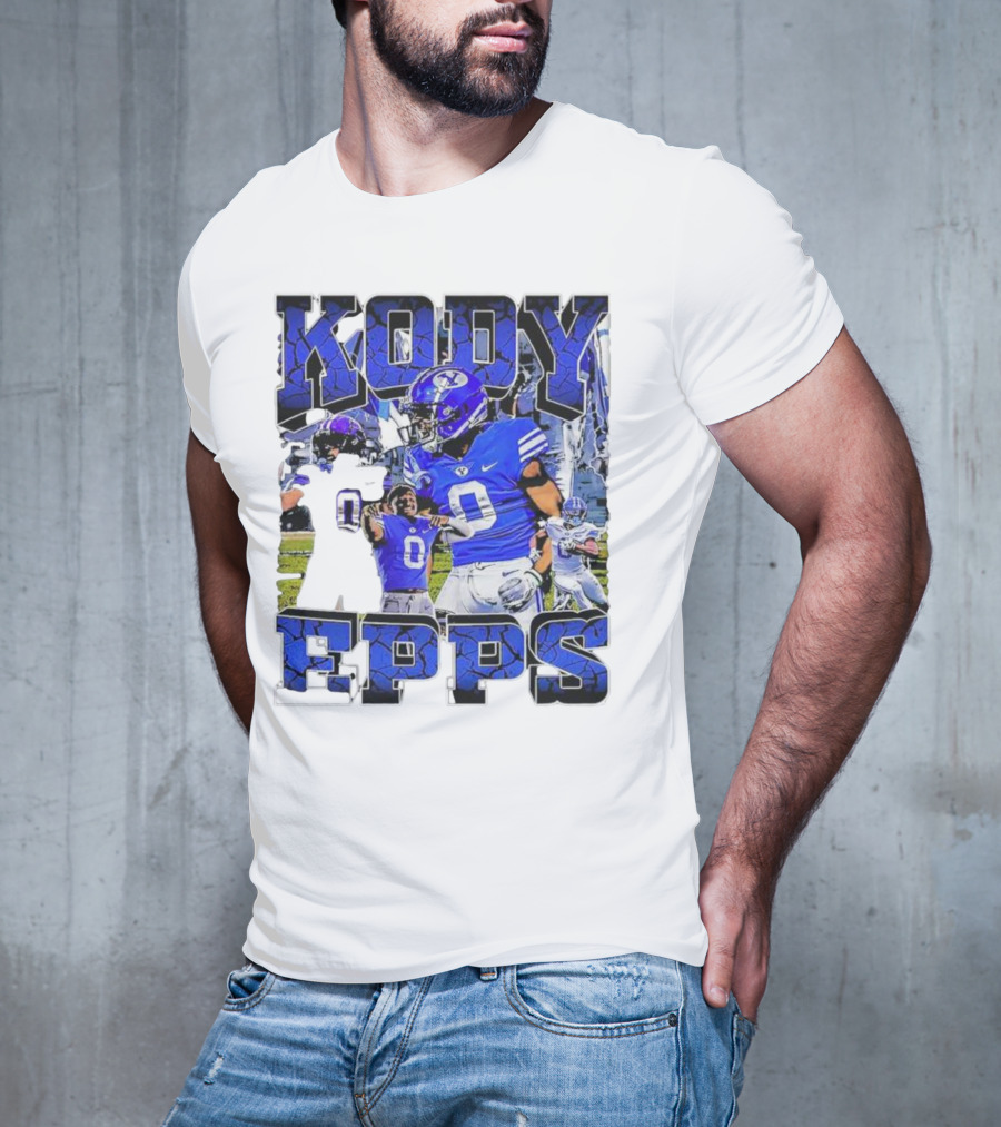 Kody Epps BYU Cougars Football Player Blue Uniform T-Shirt