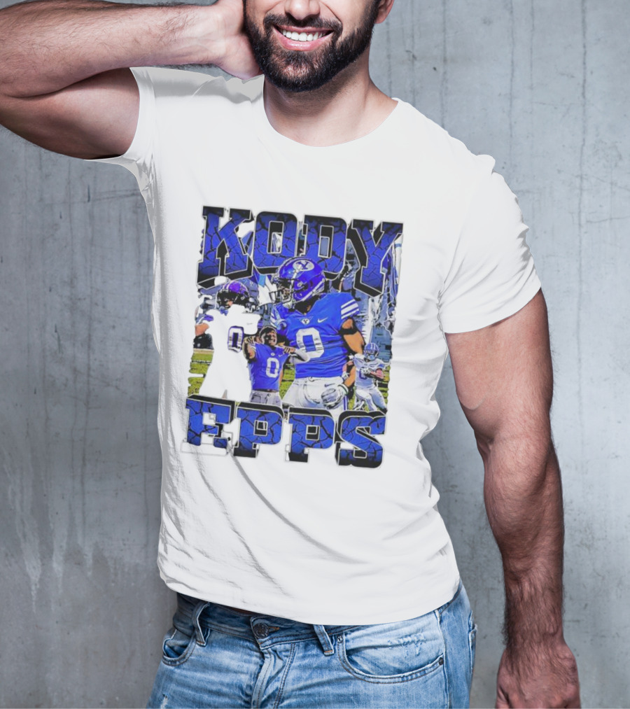 Kody Epps BYU Cougars Football Player Blue Uniform T-Shirt