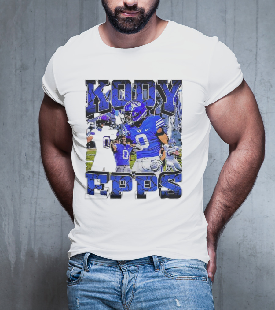 Kody Epps BYU Cougars Football Player Blue Uniform T-Shirt