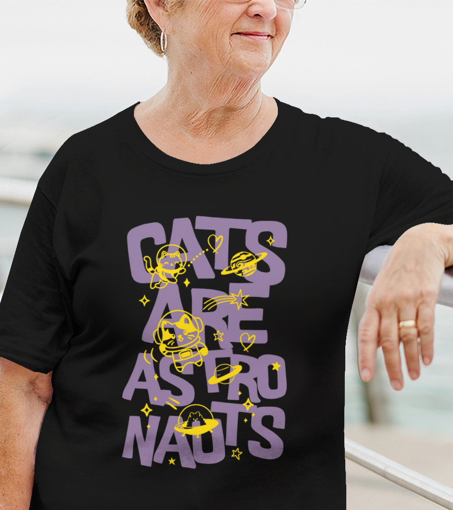 Cats Are Astronauts With Space Helmets And Stars T-Shirt