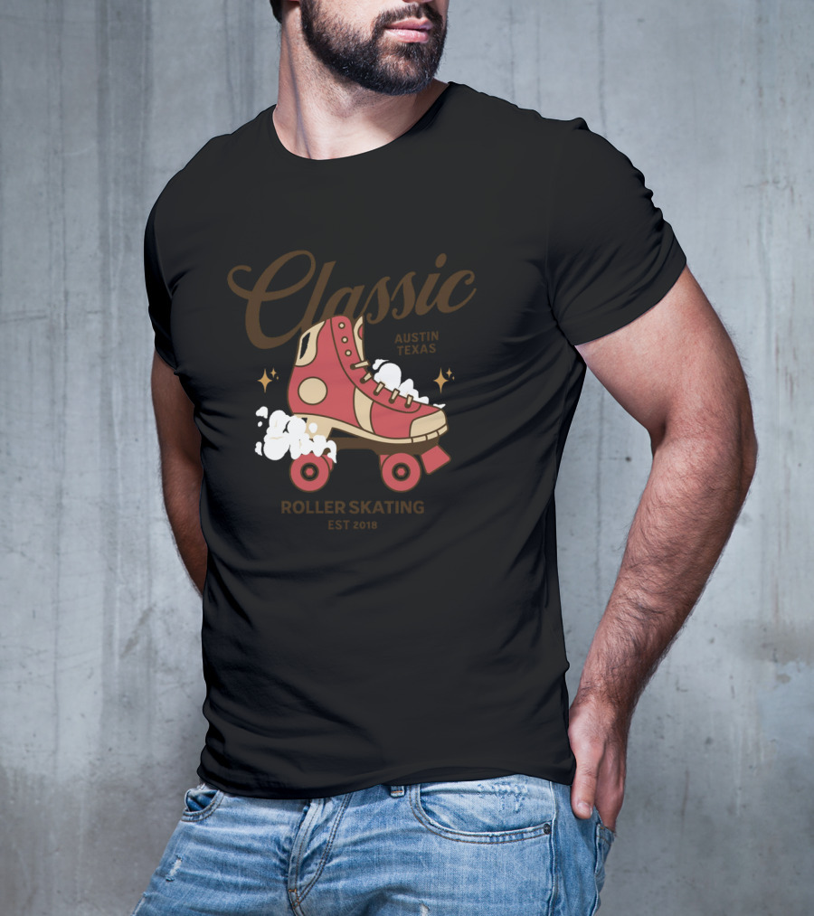 Classic Austin Texas Roller Skating Est 2013 T-Shirt
