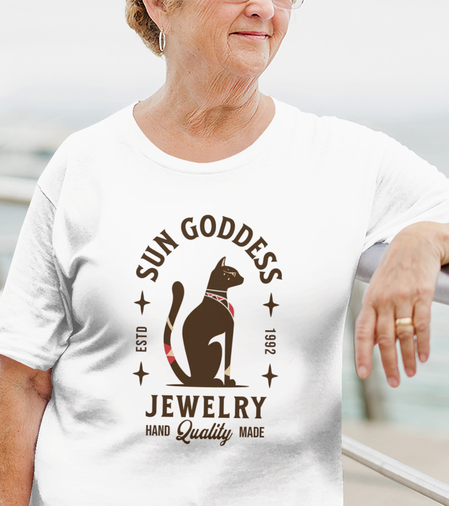 Sun Goddess Jewelry Cat Hand Quality Made Estd 1992 T-Shirt