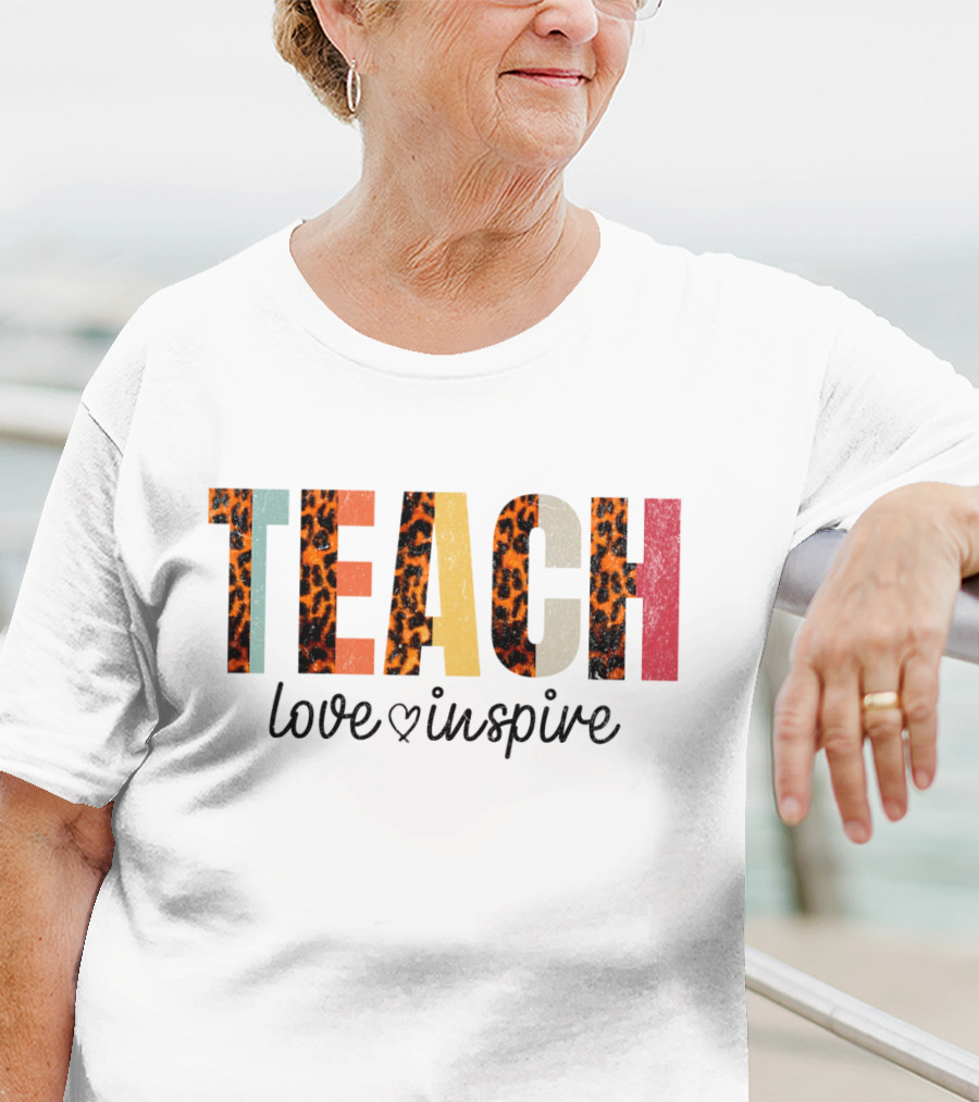 TEACH Leopard Love Inspire T-Shirt