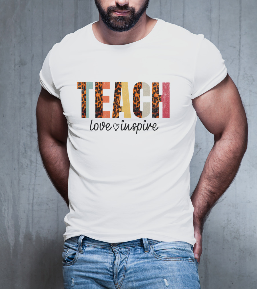 TEACH Leopard Love Inspire T-Shirt