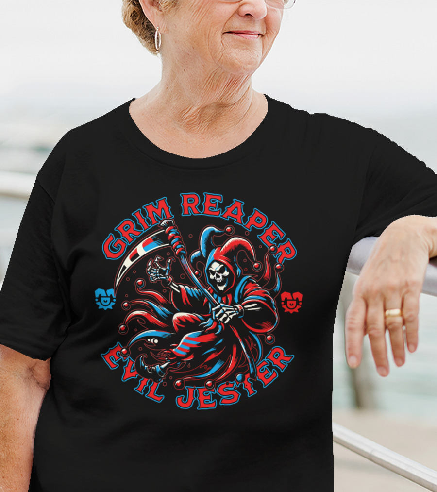 Grim Reaper Evil Jester Horror Clown Death Circus T-Shirt