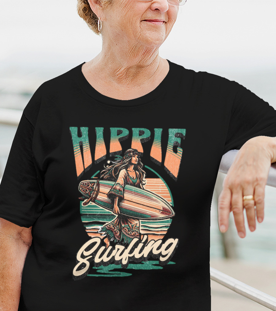Hippie Surfing Retro Wave Sunset Vibes T-Shirt