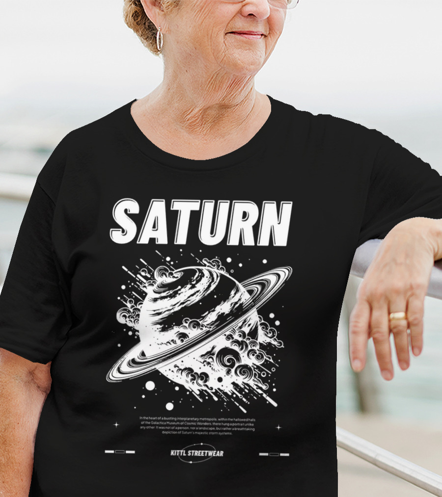 Saturn Kittl Streetwear Y2K Retro Planetary T-Shirt
