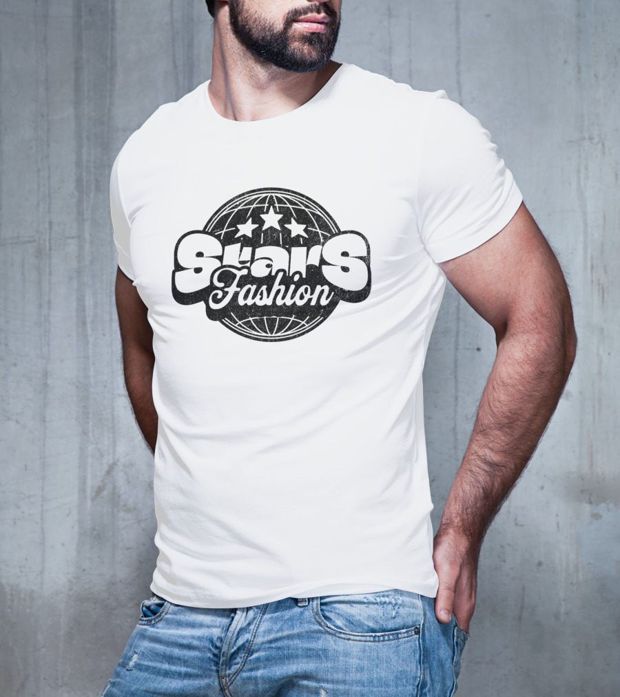 Stars Fashion Retro Globe Three Stars T-Shirt