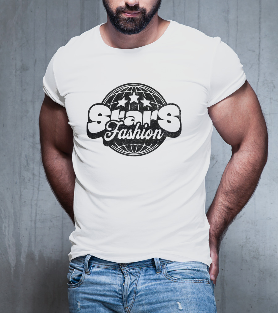 Stars Fashion Retro Globe Three Stars T-Shirt