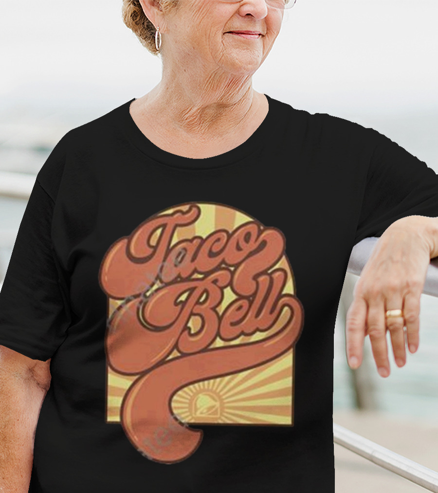 Taco Bell Groovy Retro Sunrise Logo Taco Bell Merch T-Shirt