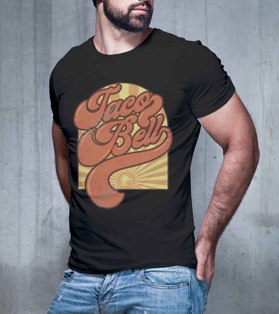 Taco Bell Groovy Retro Sunrise Logo Taco Bell Merch T-Shirt