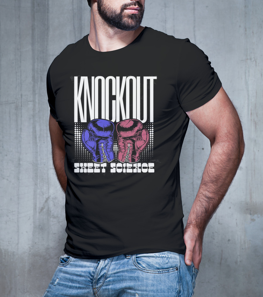 KNOCKOUT SWEET SCIENCE Boxing Gloves T-Shirt
