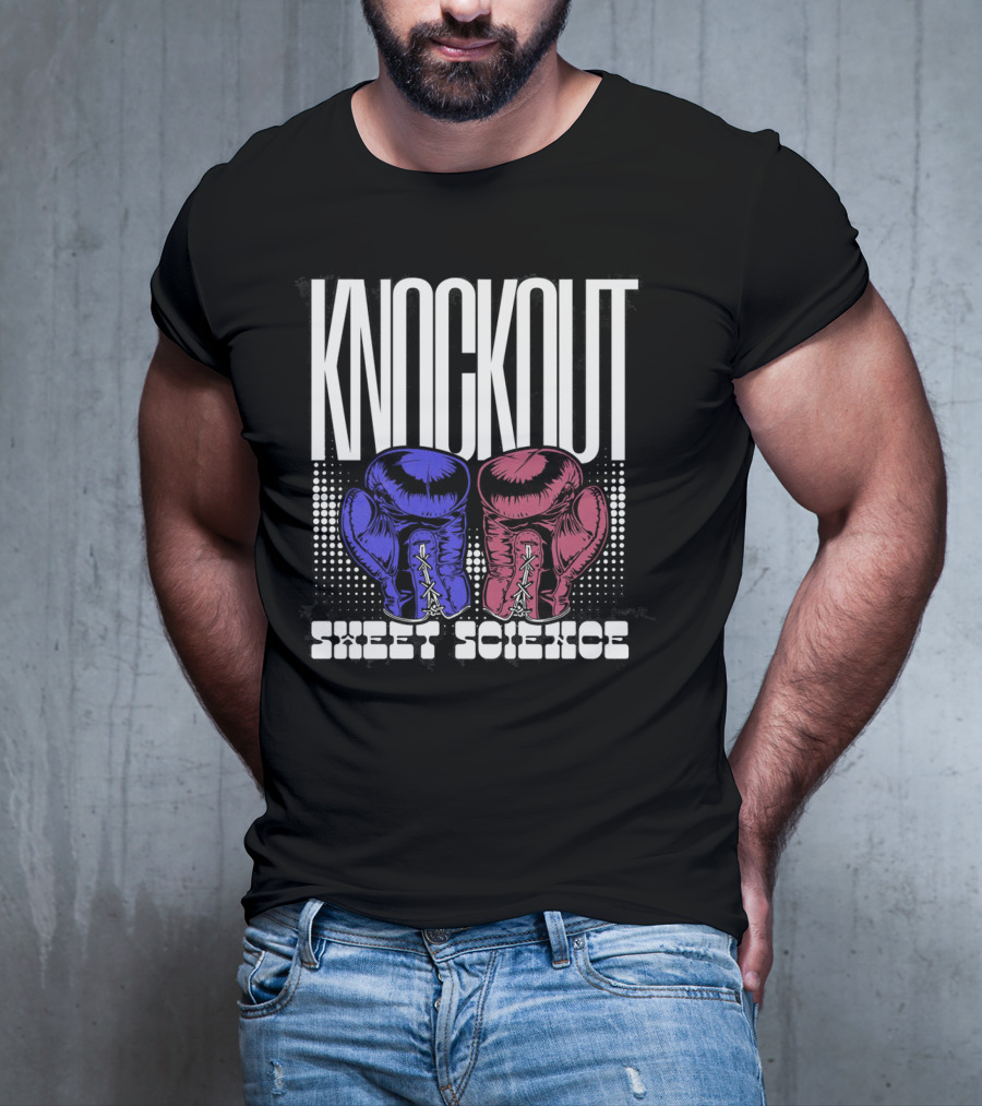 KNOCKOUT SWEET SCIENCE Boxing Gloves T-Shirt