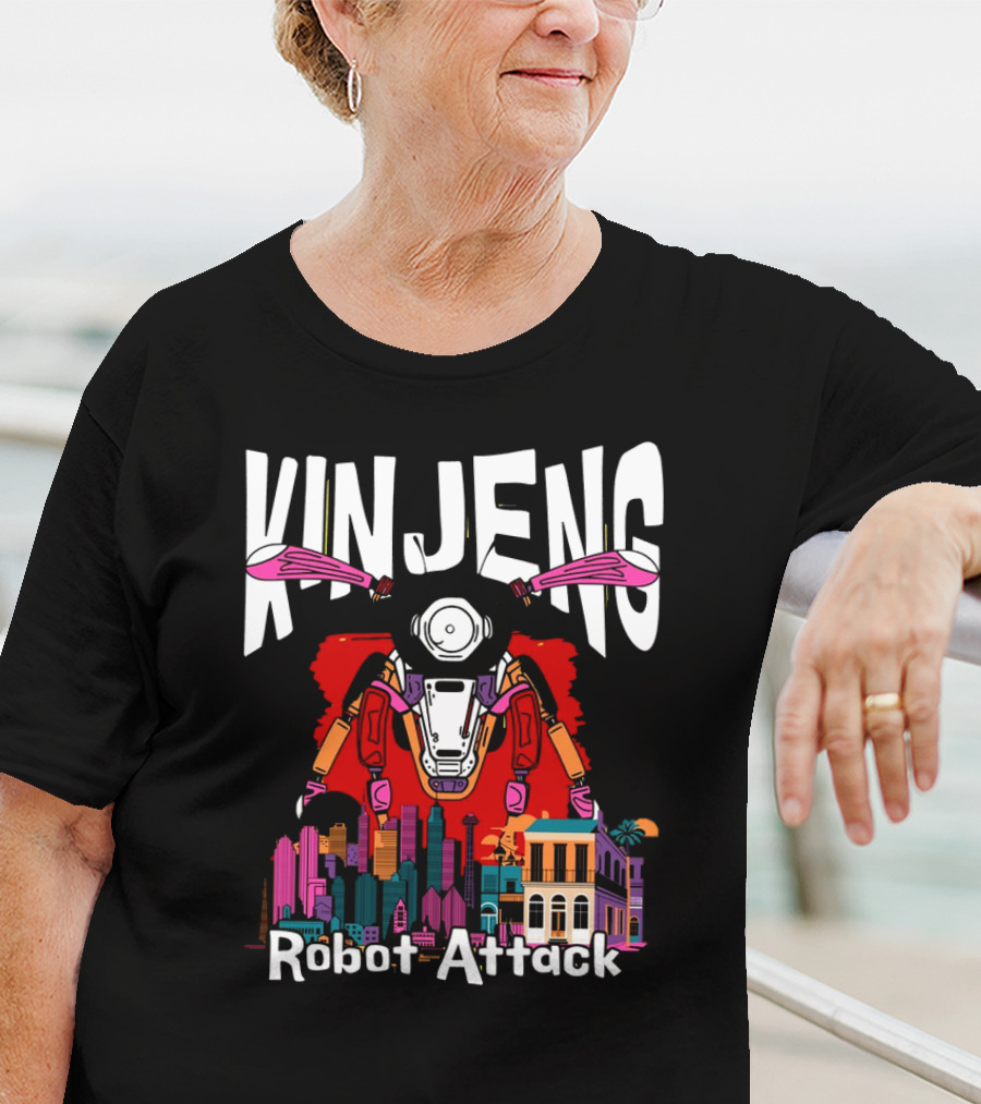 KINJENG Robot Attack Cityscape Adventure T-Shirt