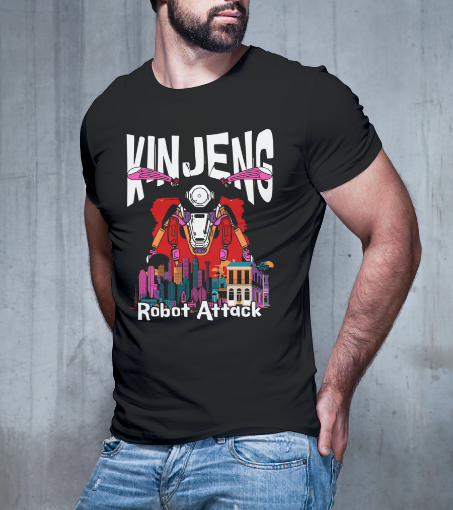 KINJENG Robot Attack Cityscape Adventure T-Shirt