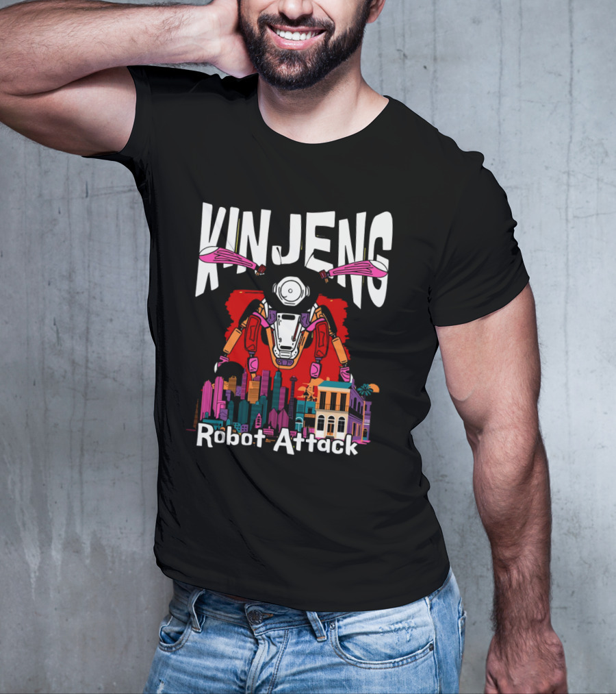 KINJENG Robot Attack Cityscape Adventure T-Shirt