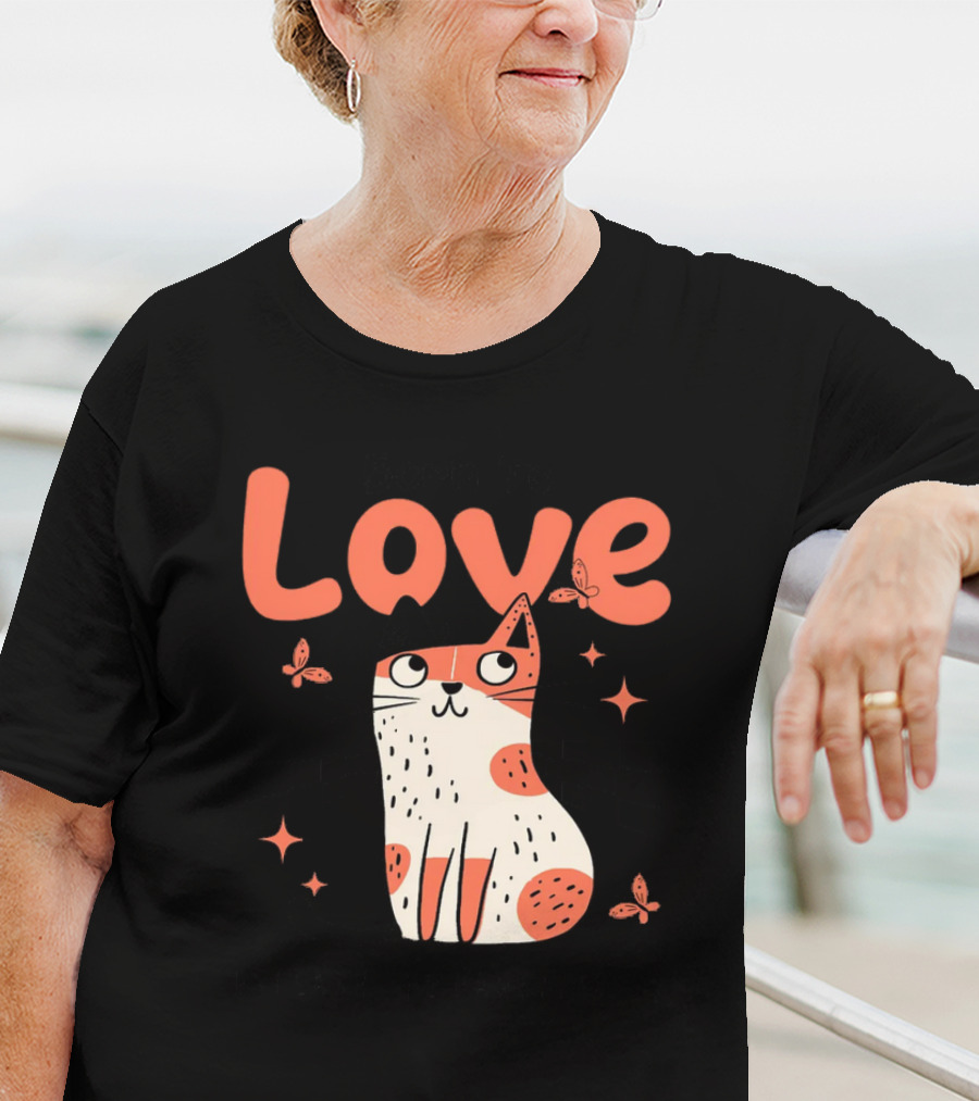 Born To Love Unleash The Pawsitivity Cat Butterflies T-Shirt
